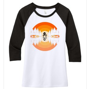 Sunset Retro Mountain Bike Sunset Retro Women's Tri-Blend 3/4-Sleeve Raglan Shirt