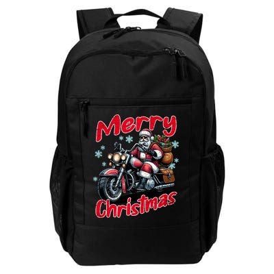 Santa Riding Motorcycle Merry Christmas Festive Xmas Holiday Gift Backpack