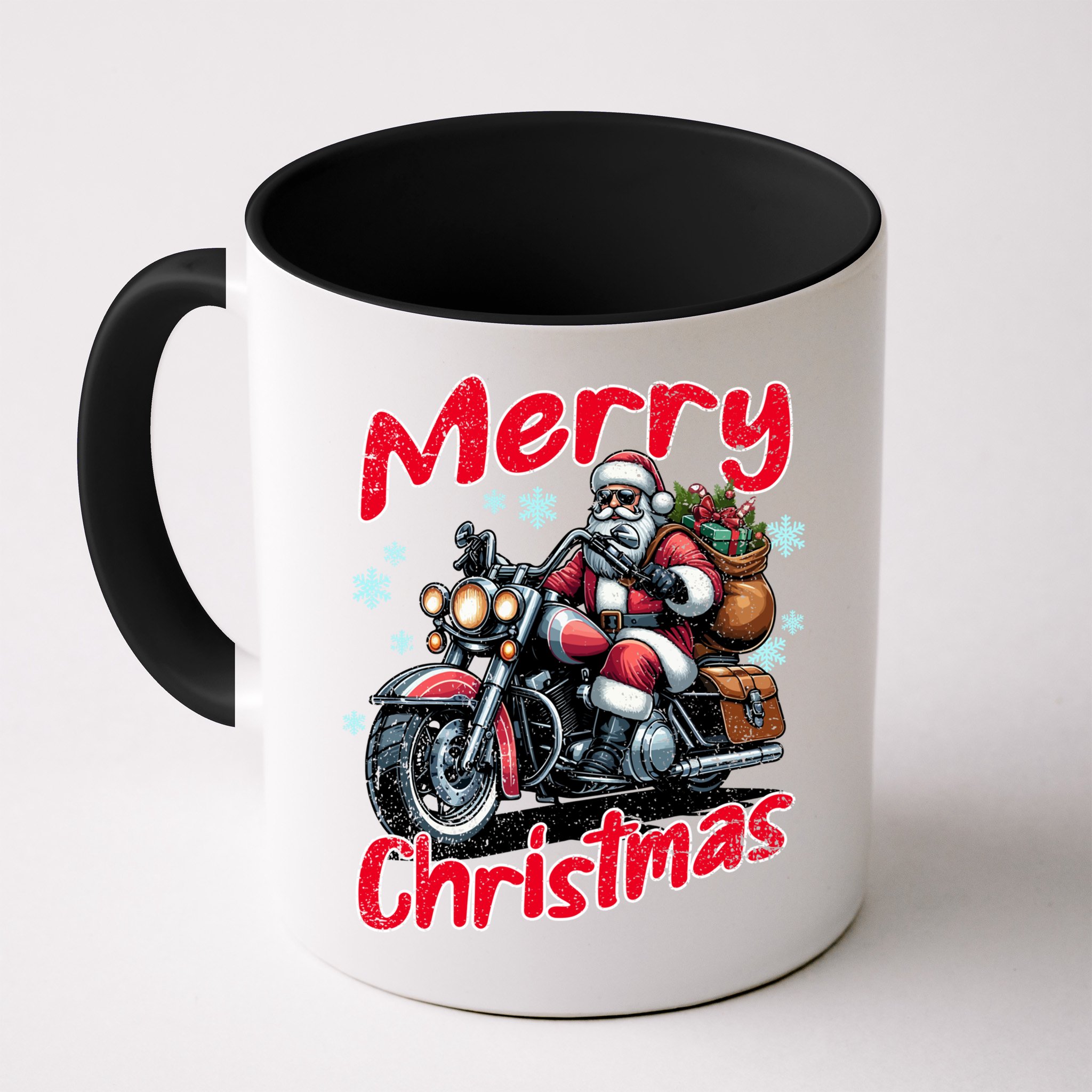 Santa Riding Motorcycle Merry Christmas Festive Xmas Holiday Gift Mug