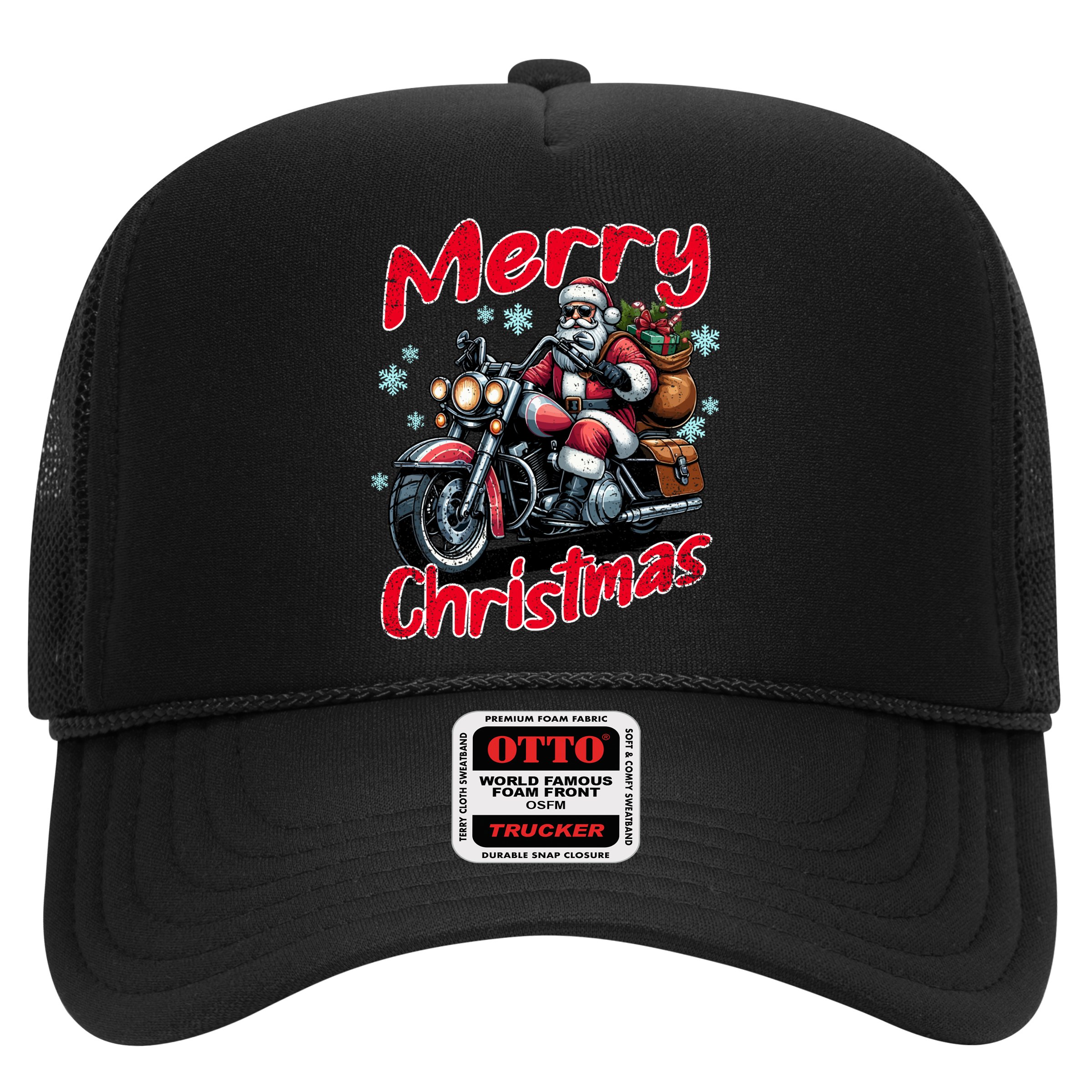 Santa Riding Motorcycle Merry Christmas Festive Xmas Holiday Gift Hat
