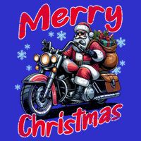Santa Riding Motorcycle Merry Christmas Festive Xmas Holiday Gift Women's V-Neck T-Shirt