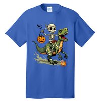 Skeleton Riding Mummy Dinosaur T Rex Halloween Funny Cute Gift Tall T-Shirt