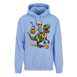 Skeleton Riding Mummy Dinosaur T Rex Halloween Funny Cute Gift Unisex Surf Hoodie