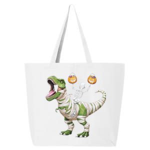 Skeleton Riding Mummy Dinosaur T Rex Halloween Funny Pumpkin Cute Gift 25L Jumbo Tote