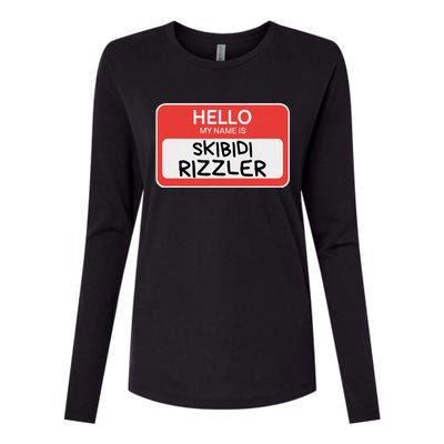 Skibid.I Rizzler Meme Funny Memes Internet Memes Rizz Meme Womens Cotton Relaxed Long Sleeve T-Shirt