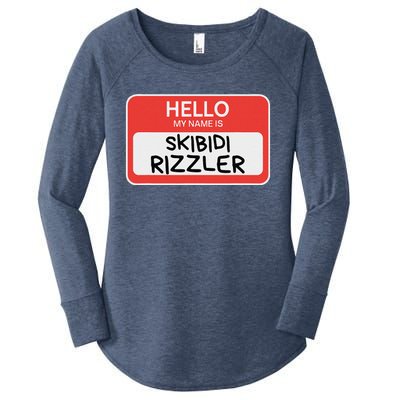 Skibid.I Rizzler Meme Funny Memes Internet Memes Rizz Meme Women's Perfect Tri Tunic Long Sleeve Shirt