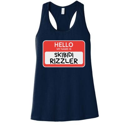 Skibid.I Rizzler Meme Funny Memes Internet Memes Rizz Meme Women's Racerback Tank