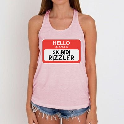 Skibid.I Rizzler Meme Funny Memes Internet Memes Rizz Meme Women's Knotted Racerback Tank