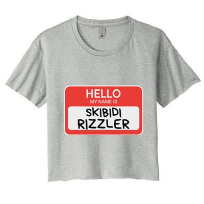 Skibid.I Rizzler Meme Funny Memes Internet Memes Rizz Meme Women's Crop Top Tee