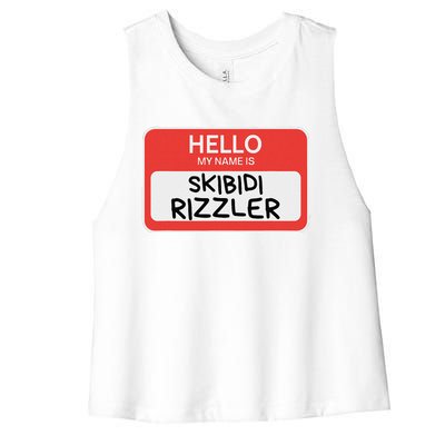 Skibid.I Rizzler Meme Funny Memes Internet Memes Rizz Meme Women's Racerback Cropped Tank