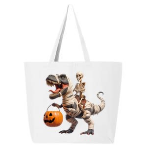 Skeleton Riding Mummy Dinosaur Trex Pumpkin Halloween Gift 25L Jumbo Tote