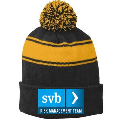 SVB Risk Management Team Svb Risk Management Department Stripe Pom Pom Beanie