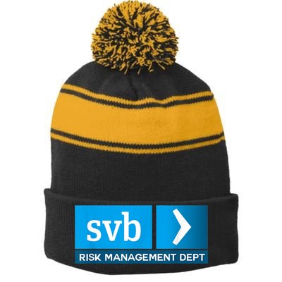 SVB Risk Management Team Svb Risk Management Department Stripe Pom Pom Beanie