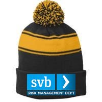 SVB Risk Management Team Svb Risk Management Department Stripe Pom Pom Beanie
