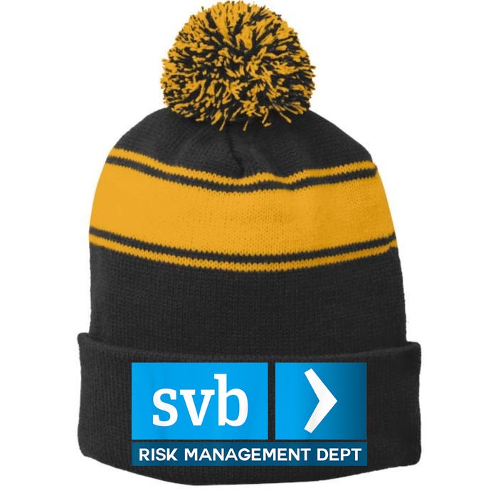 SVB Risk Management Team Svb Risk Management Department Stripe Pom Pom Beanie