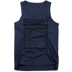 Sigma Rizzler Nutrition Facts W Rizz Meme Funny Gen Z Tank Top