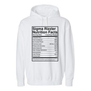 Sigma Rizzler Nutrition Facts W Rizz Meme Funny Gen Z Garment-Dyed Fleece Hoodie