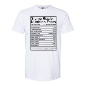 Sigma Rizzler Nutrition Facts W Rizz Meme Funny Gen Z Softstyle CVC T-Shirt