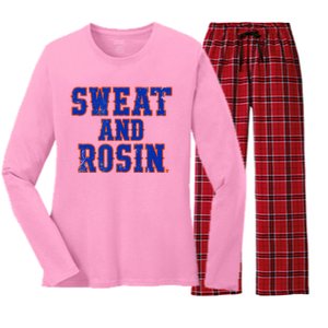 Sweat & Rosin New York Baseball Women's Long Sleeve Flannel Pajama Set 