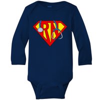 Super RN Nurse Register Nurse Halloween Costume Baby Long Sleeve Bodysuit