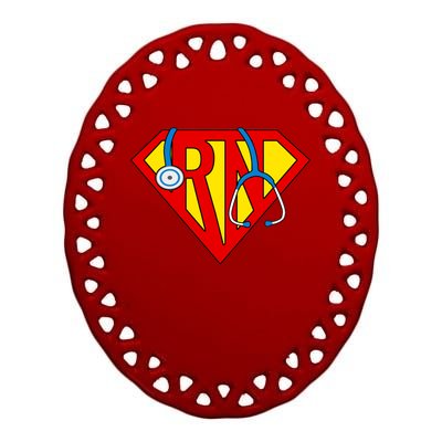 Super RN Nurse Register Nurse Halloween Costume Ceramic Oval Ornament