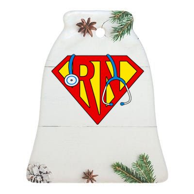 Super RN Nurse Register Nurse Halloween Costume Ceramic Bell Ornament