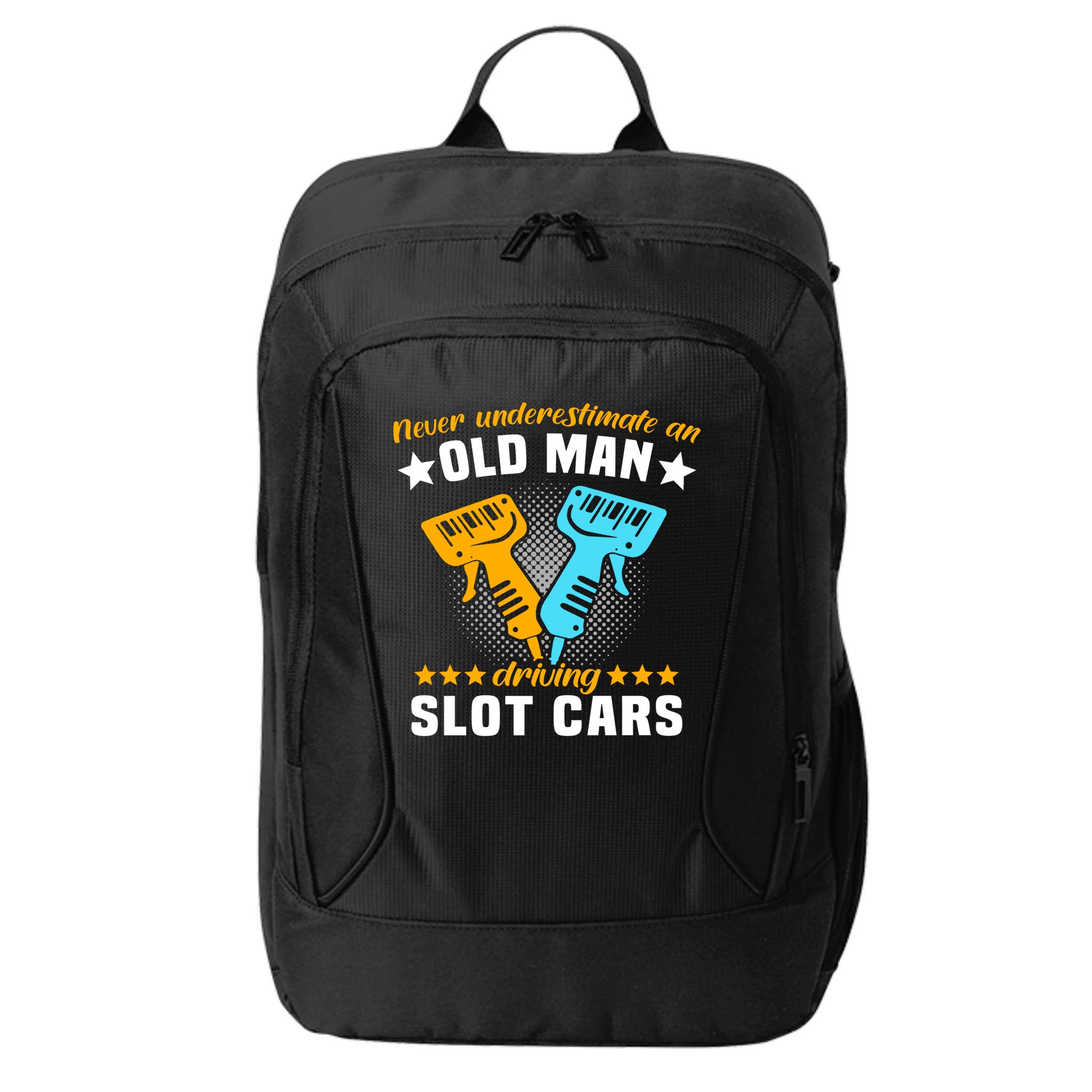 Slot Racing Never Understimate Old Driving Slot Car Gift City Backpack