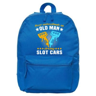 Slot Racing Never Understimate Old Driving Slot Car Gift 16 in Basic Backpack