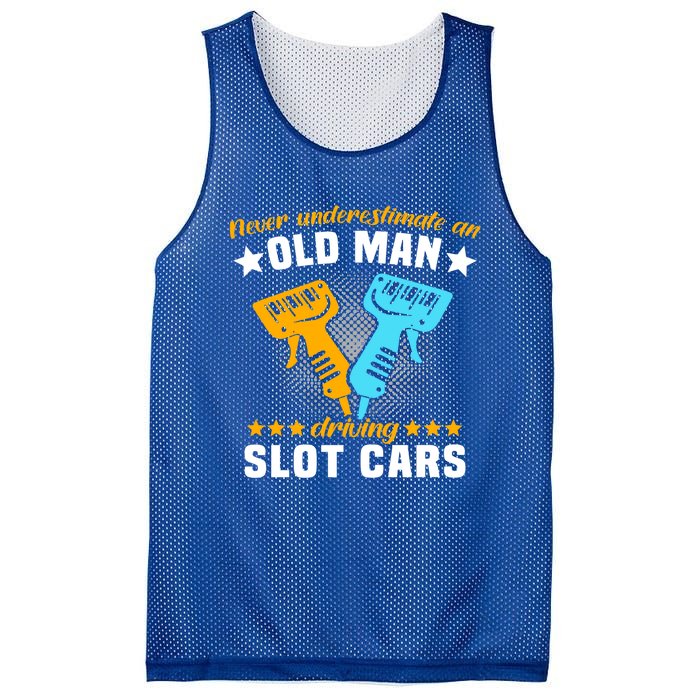 Slot Racing Never Understimate Old Driving Slot Car Gift Mesh Reversible Basketball Jersey Tank