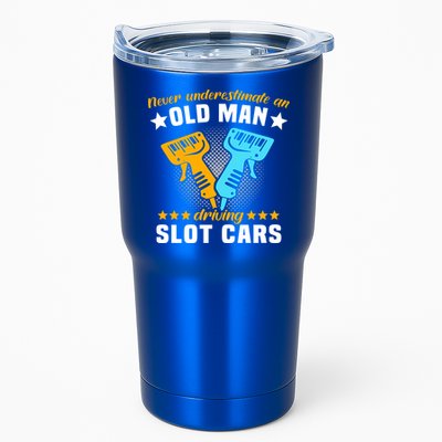 Slot Racing Never Understimate Old Driving Slot Car Gift Tumbler