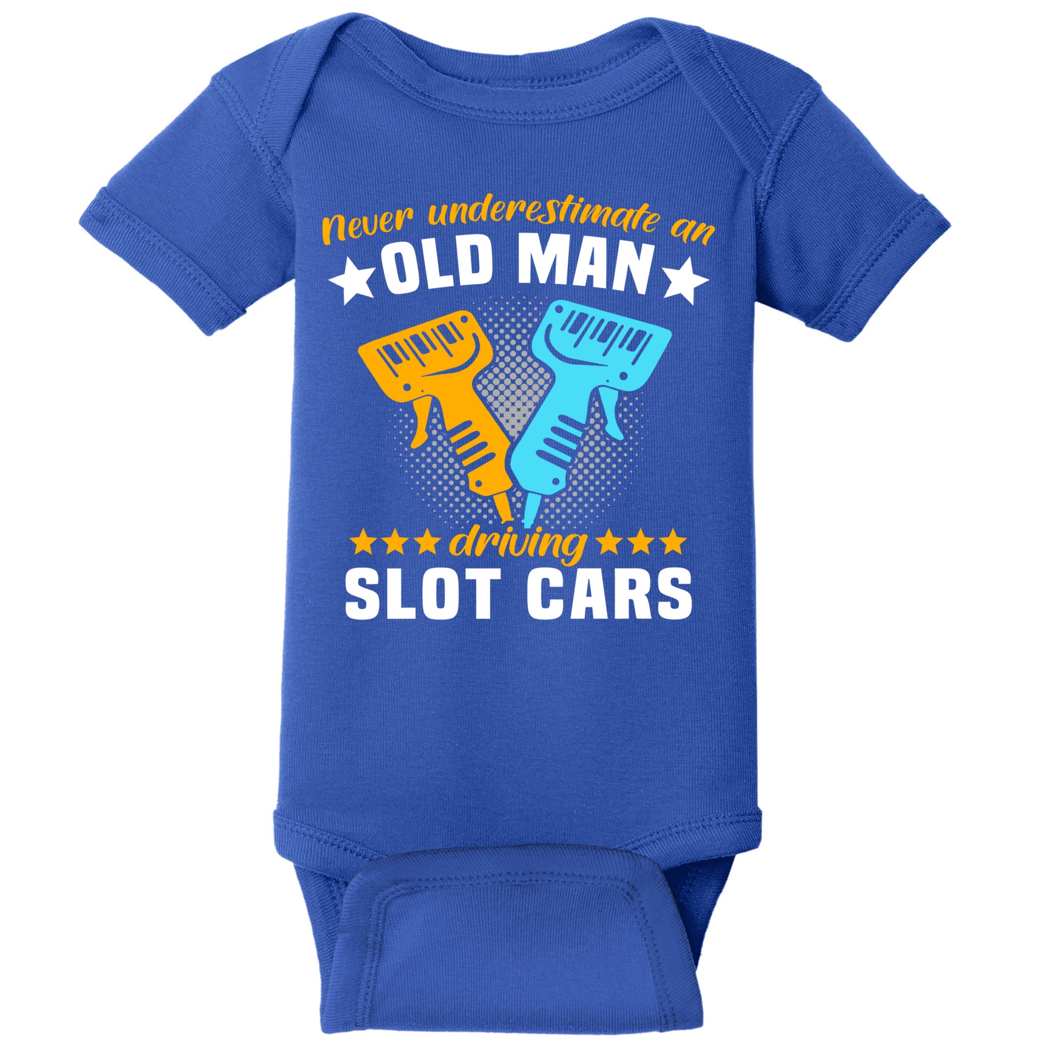 Slot Racing Never Understimate Old Driving Slot Car Gift Baby Bodysuit