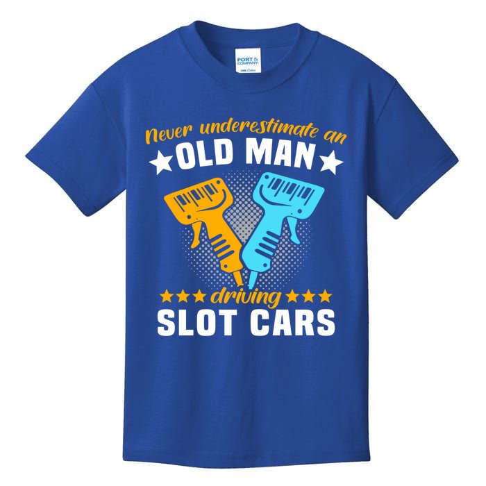 Slot Racing Never Understimate Old Driving Slot Car Gift Kids T-Shirt