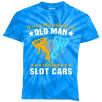 Slot Racing Never Understimate Old Driving Slot Car Gift Kids Tie-Dye T-Shirt