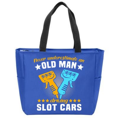 Slot Racing Never Understimate Old Driving Slot Car Gift Zip Tote Bag