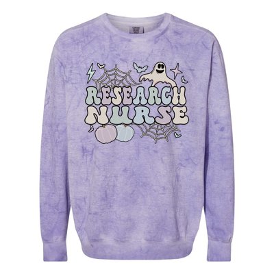 Spooky Research Nurse Halloween Research Nursing Great Gift Colorblast Crewneck Sweatshirt