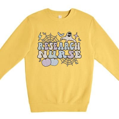 Spooky Research Nurse Halloween Research Nursing Great Gift Premium Crewneck Sweatshirt