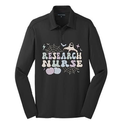 Spooky Research Nurse Halloween Research Nursing Great Gift Silk Touch Performance Long Sleeve Polo