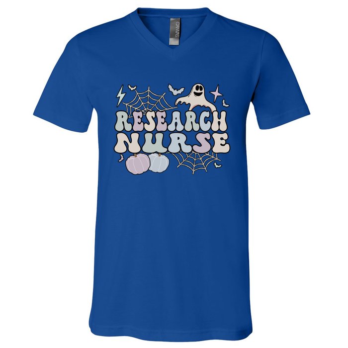 Spooky Research Nurse Halloween Research Nursing Great Gift V-Neck T-Shirt