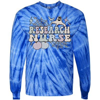 Spooky Research Nurse Halloween Research Nursing Great Gift Tie-Dye Long Sleeve Shirt