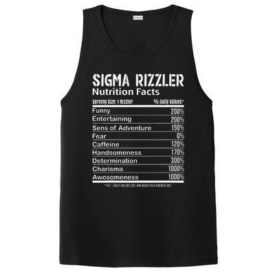 Sigma Rizzler Nutrition Facts Rizz Funny Rizzler Sayin Meme PosiCharge Competitor Tank