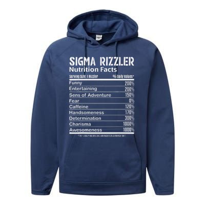 Sigma Rizzler Nutrition Facts Rizz Funny Rizzler Sayin Meme Performance Fleece Hoodie