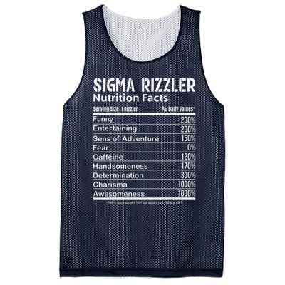 Sigma Rizzler Nutrition Facts Rizz Funny Rizzler Sayin Meme Mesh Reversible Basketball Jersey Tank