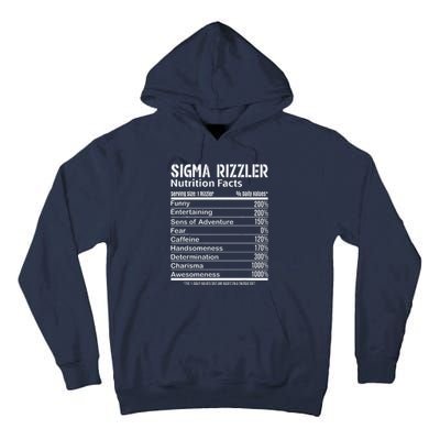 Sigma Rizzler Nutrition Facts Rizz Funny Rizzler Sayin Meme Tall Hoodie