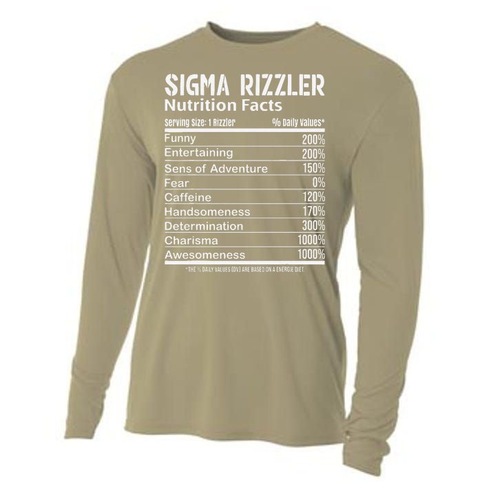 Sigma Rizzler Nutrition Facts Rizz Funny Rizzler Sayin Meme Cooling Performance Long Sleeve Crew