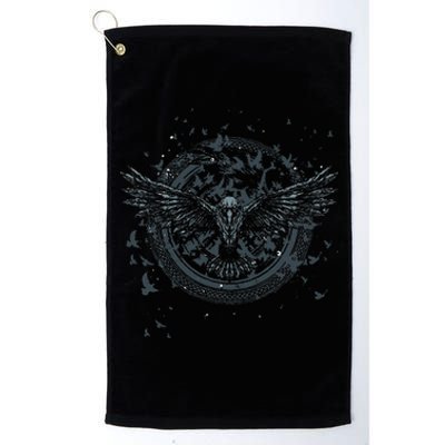 Scandinavian Raven Nordic Mythology Valhalla Odin Viking Platinum Collection Golf Towel