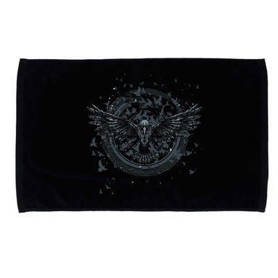 Scandinavian Raven Nordic Mythology Valhalla Odin Viking Microfiber Hand Towel