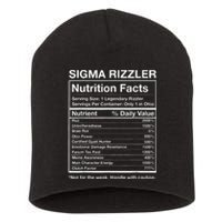 Sigma Rizzler Nutrition Facts Funny Rizz Brainrot Meme Short Acrylic Beanie