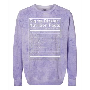 Sigma Rizzler Nutrition Facts W Rizz Meme Funny Gen Z Colorblast Crewneck Sweatshirt