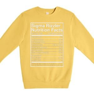 Sigma Rizzler Nutrition Facts W Rizz Meme Funny Gen Z Premium Crewneck Sweatshirt