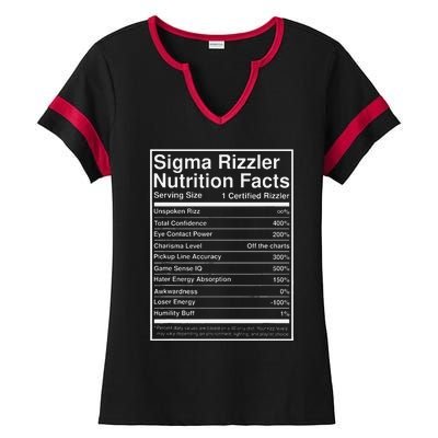 Sigma Rizzler Nutrition Facts W Rizz Meme Funny Gen Z Ladies Halftime Notch Neck Tee